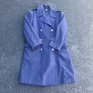 Men's Peacoat Navy Blue Vintage Military Issue 100% Wool Coat Men’s 35XS